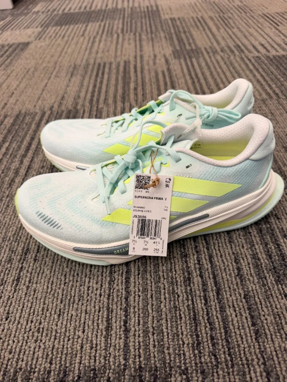 ✨ NEW - Adidas Supernova Prima 2 - Women's 9 / Men's 7.5- Aqua / Lime - NEW ✨